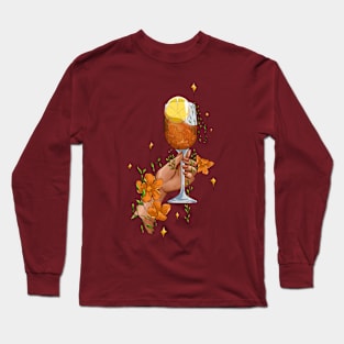 Hand Holding Flower Drink Long Sleeve T-Shirt